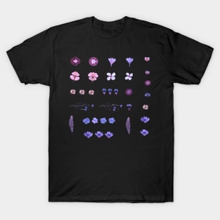 Colorful blue-violet dried flowers T-Shirt